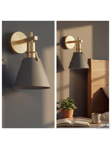 home24 Wandleuchte SHAN mit Akku-Leuchtmittel in Grau