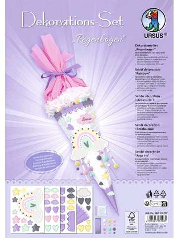 URSUS Deko Set Schultüte Easy Line "REGENBOGEN" - ab 3 Jahren