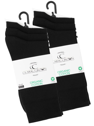 Clark Crown® Bio-Baumwoll Socken 6 Paar in schwarz