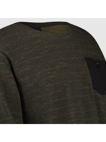 Twinlife T-Shirt Tee Longsleeve Stripe in Schwarz