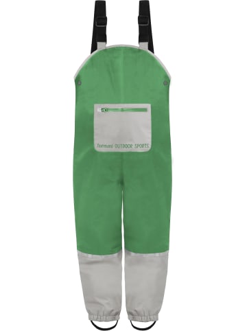 Normani Outdoor Sports Kinder Regenhose mit Hosenträgern Waller in Grün