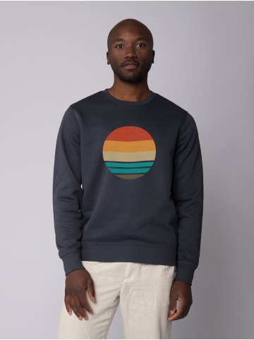 wat? Apparel Sweatshirt Retro Sunset Ocean in India Ink Grey