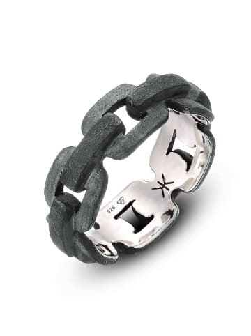 KUZZOI Ring 925 Sterling Silber in Schwarz