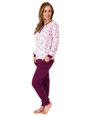 NORMANN r interlock Pyjama lang Bündchen - 69480 in rosa