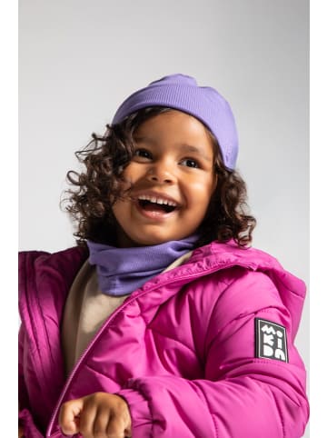 MOKIDA Baumwollset Mütze + Schal in violett