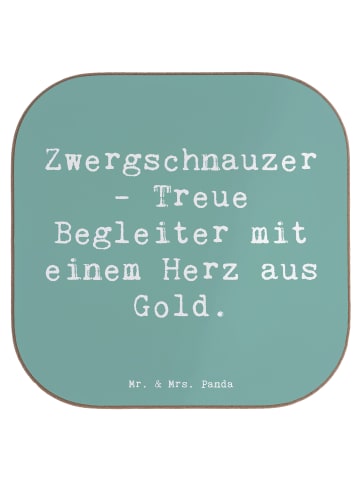 Mr. & Mrs. Panda Holz Untersetzer Spruch Zwergschnauzer Herz mit... in Meeresbrise