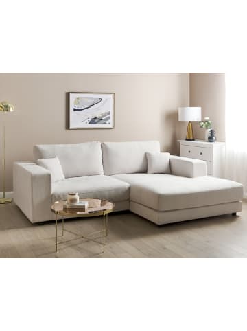 Beliani Ecksofa LOFOTEN in Weiß/Schwarz - (W) 250 x (H) 86 x (L) 190 cm