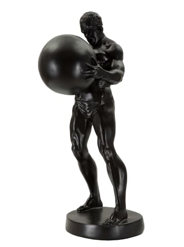 Mauro Ferretti Schwarze Harzfigur eines Mannes, 18,5 x 20,5 x 43,5 cm