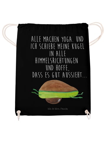 Mr. & Mrs. Panda Gymnastiktasche Avocado Yoga mit Spruch in Schwarz