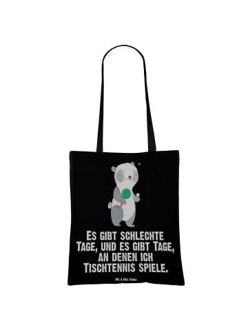 Mr. & Mrs. Panda Umhängetasche Panda Tischtennis mit Spruch in Schwarz