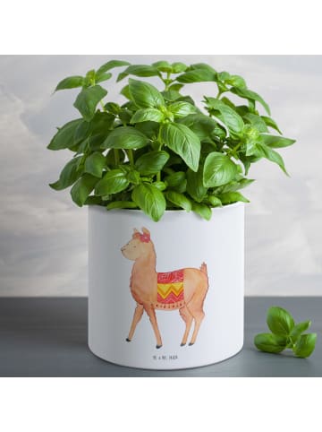 Mr. & Mrs. Panda Kübel für Pflanzen Alpaka Stolz ohne Spruch in Weiß