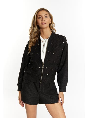 faina Damen Boucé Jacke Mit Strass-Steinen in Schwarz