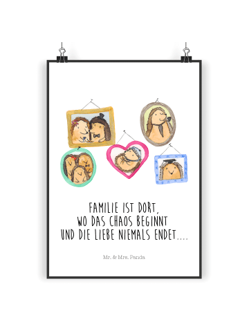 Mr. & Mrs. Panda Bild Igel Familie mit Spruch in Weiß