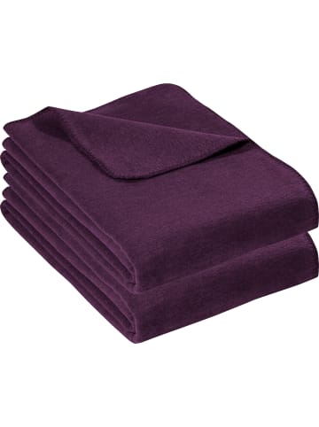 Erwin Müller Baumwolle Wohndecke 2er-Pack in aubergine