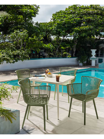 Beliani 4er-Set Esszimmerstuhl PESARO in Grün