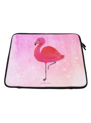 Mr. & Mrs. Panda Laptop Tasche Flamingo Classic ohne Spruch in Aquarell Pink