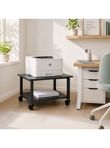 relaxdays Druckertisch in Schwarz - (B)50 x (H)32 x (T)50 cm