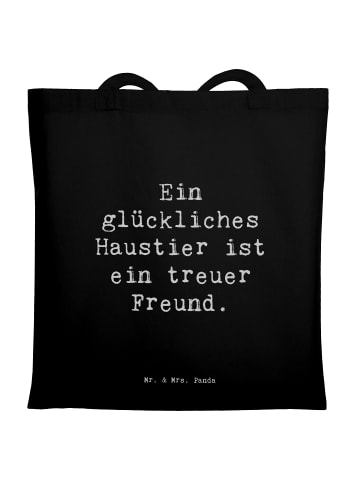 Mr. & Mrs. Panda Shopping Tasche Spruch Haustiere pflegen mit Sp... in Schwarz