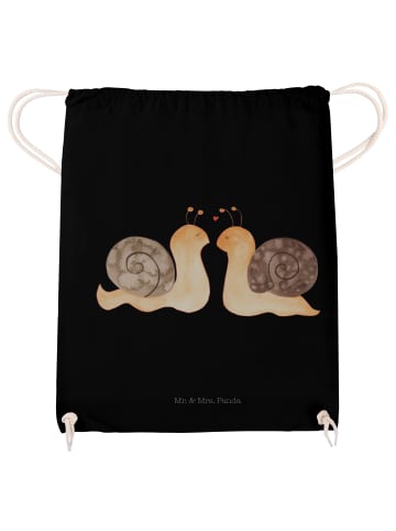 Mr. & Mrs. Panda Jutebeutel Schnecken Liebe ohne Spruch in Schwarz