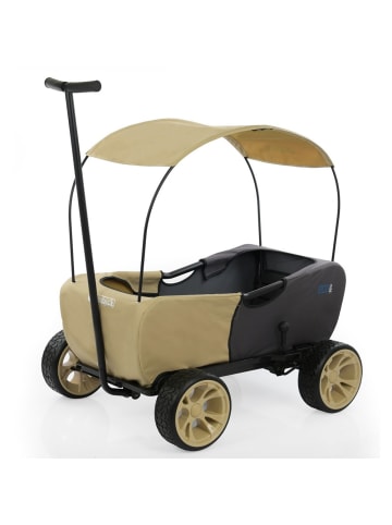 Hauck Bollerwagen Eco Mobil Safari - faltbar mit Dach, in beige,schwarz