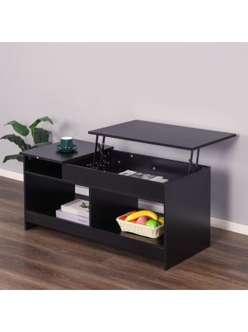 relaxdays Couchtisch in Schwarz - (B)110 x (H)50 x (T)50 cm
