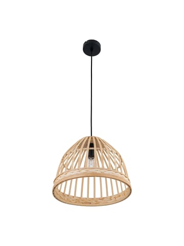 home24 home24 1-flammige Pendelleuchte aus Eisen & Rattan in Beige, 35 x 150 x 35 cm in Beige