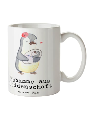 Mr. & Mrs. Panda Becher Hebamme Leidenschaft mit Spruch in Weiß