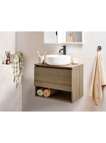 Beliani Waschbeckenunterschrank NATAL in Braun - (W) 60 x (H) 47 x (L) 39 cm