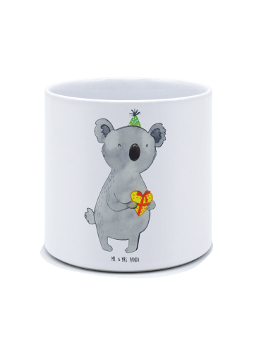 Mr. & Mrs. Panda Blumentopf Groß Koala Geschenk ohne Spruch in Weiß