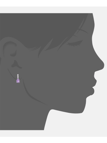 Diamant L'éternel Ohrhänger aus 375 Weißgold mit Diamant mit Amethyst