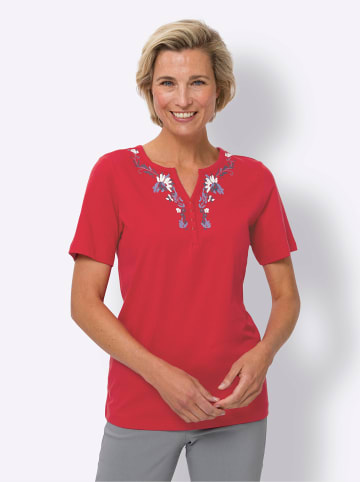 Sieh an! Kurzarmshirt in rot-ecru