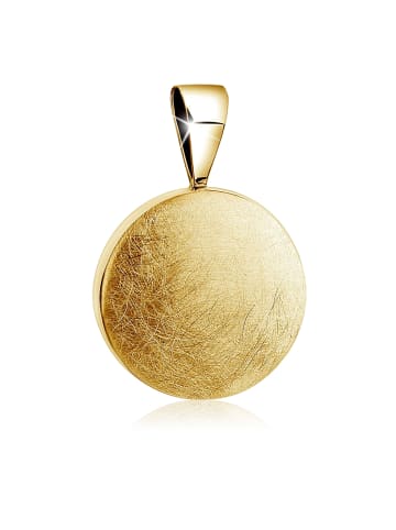 Nenalina Anhänger 925 Sterling Silber Geo, Kreis, Plättchen in Gold