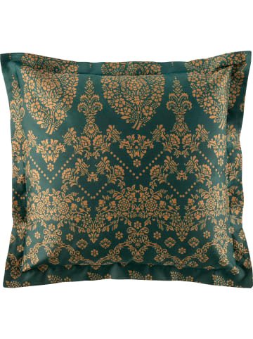 Bassetti Fein Satin Kuschelkissenbezug Gold Decor in smaragdgrün