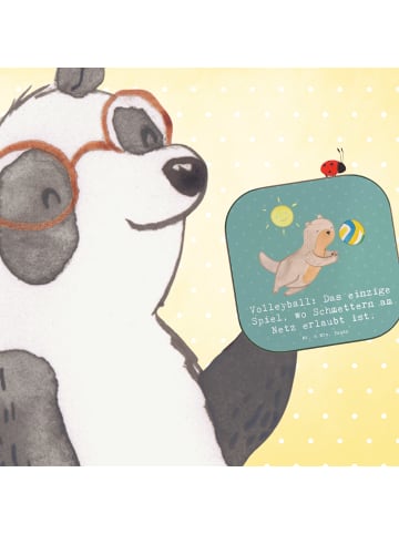 Mr. & Mrs. Panda Bierdeckel Volleyball Schmettern mit Spruch in Meeresbrise
