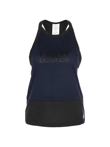 New Balance Tanktop Printed Impact Run Hybrid in dunkelblau / schwarz