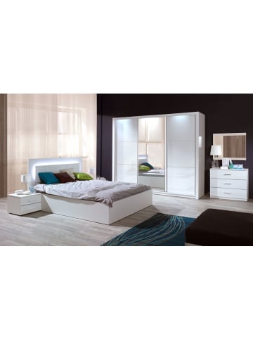Feldmann-Wohnen Schlafzimmer-Set 6-teilig weiß Hochglanz 608 / 204 / 212cm