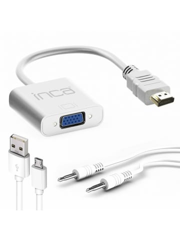 Inca Inca HDMI-auf-VGA-Adapter mit inkludiertem Audiokabel – Optimieren in weiß