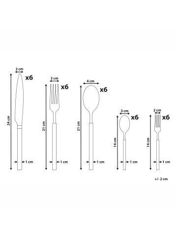 Beliani 30-tlg Besteck Set BIGOLI in Schwarz