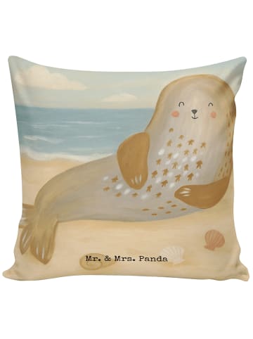 Mr. & Mrs. Panda Kopfkissen Robbe Lachen Design ohne Spruch in Weiß