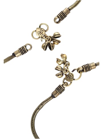 faina Damen Fußkettchen in Schwarz Gold Mehrfarbig