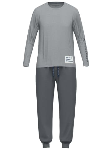 Tom Tailor Pyjama Oss in grau-mittel-melange