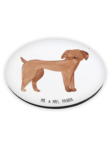Mr. & Mrs. Panda Rund Magnet Hund Dogge ohne Spruch in Weiß