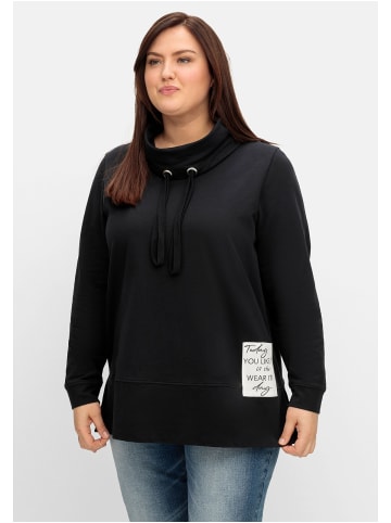 sheego Sweatshirt in schwarz