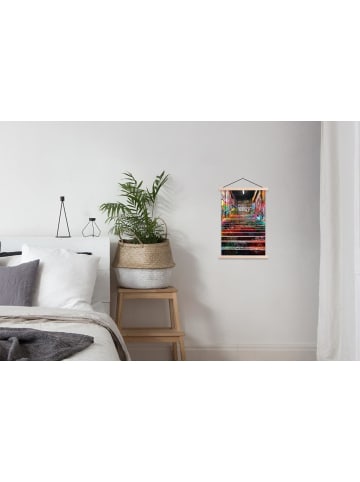 MuchoWow Poster mit Leiste Bunte Treppe  (BxH)