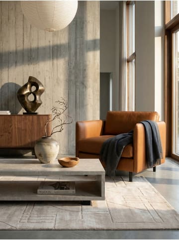 KADIMA DESIGN Couchtisch 100x50x25 cm Sandfarben Sofatisch in Stein-Optik Modern, in Beige