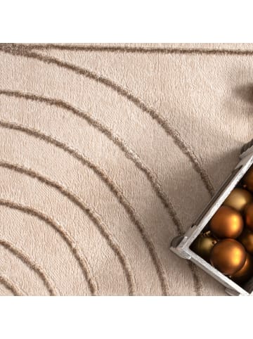 KADIMA DESIGN Teppich Kurzflor Abstrakt Wohnzimmer in Creme