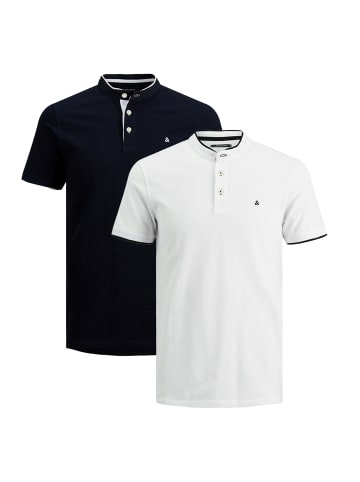 Jack & Jones Poloshirt Paulos Mao in Weiß / dunkelblau