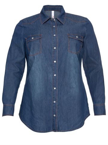 sheego Jeansbluse in blue denim
