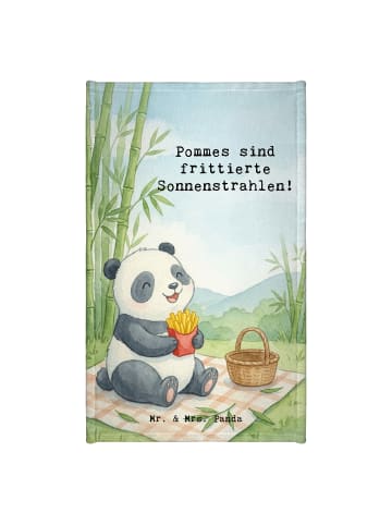 Mr. & Mrs. Panda Gästehandtuch Panda beflügelt Pommes Design mit... in Weiß