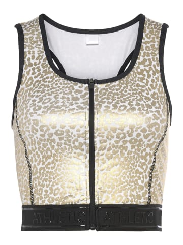 LASCANA ACTIVE Crop-Top in gold, weiß